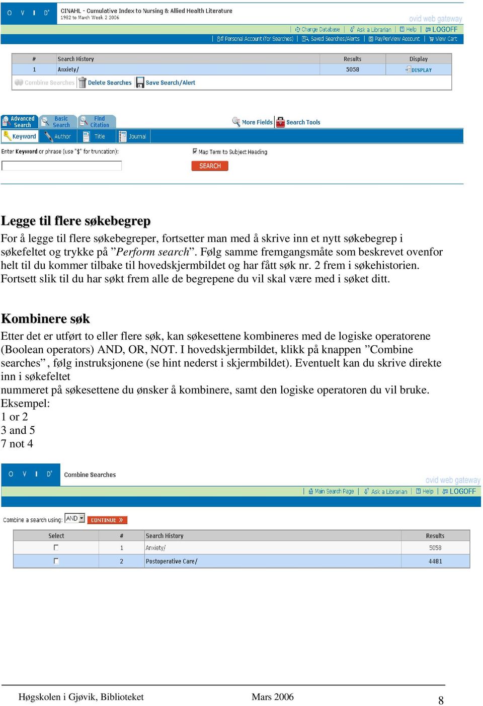 Fortsett slik til du har søkt frem alle de begrepene du vil skal være med i søket ditt.