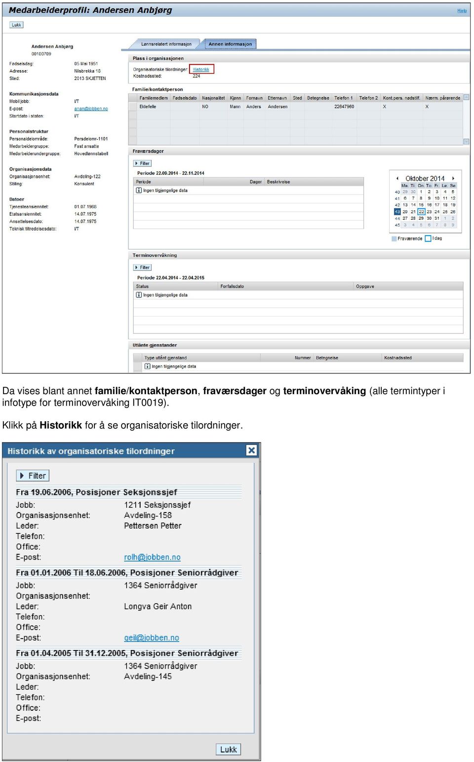 termintyper i infotype for terminovervåking