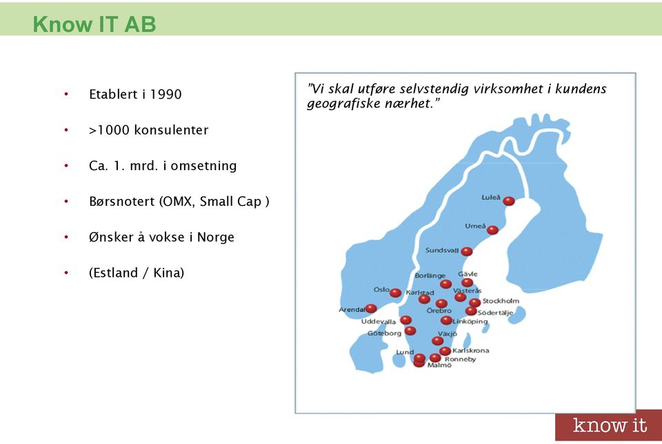 vokse i Norge (Estland / Kina) Vi skal utføre