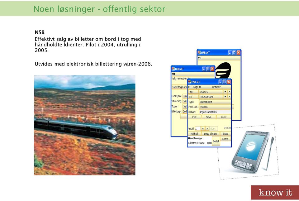 klienter. Pilot i 2004, utrulling i 2005.