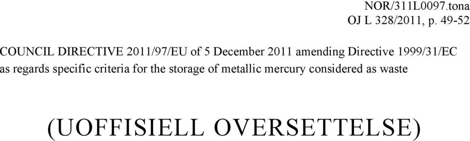 amending Directive 1999/31/EC as regards specific