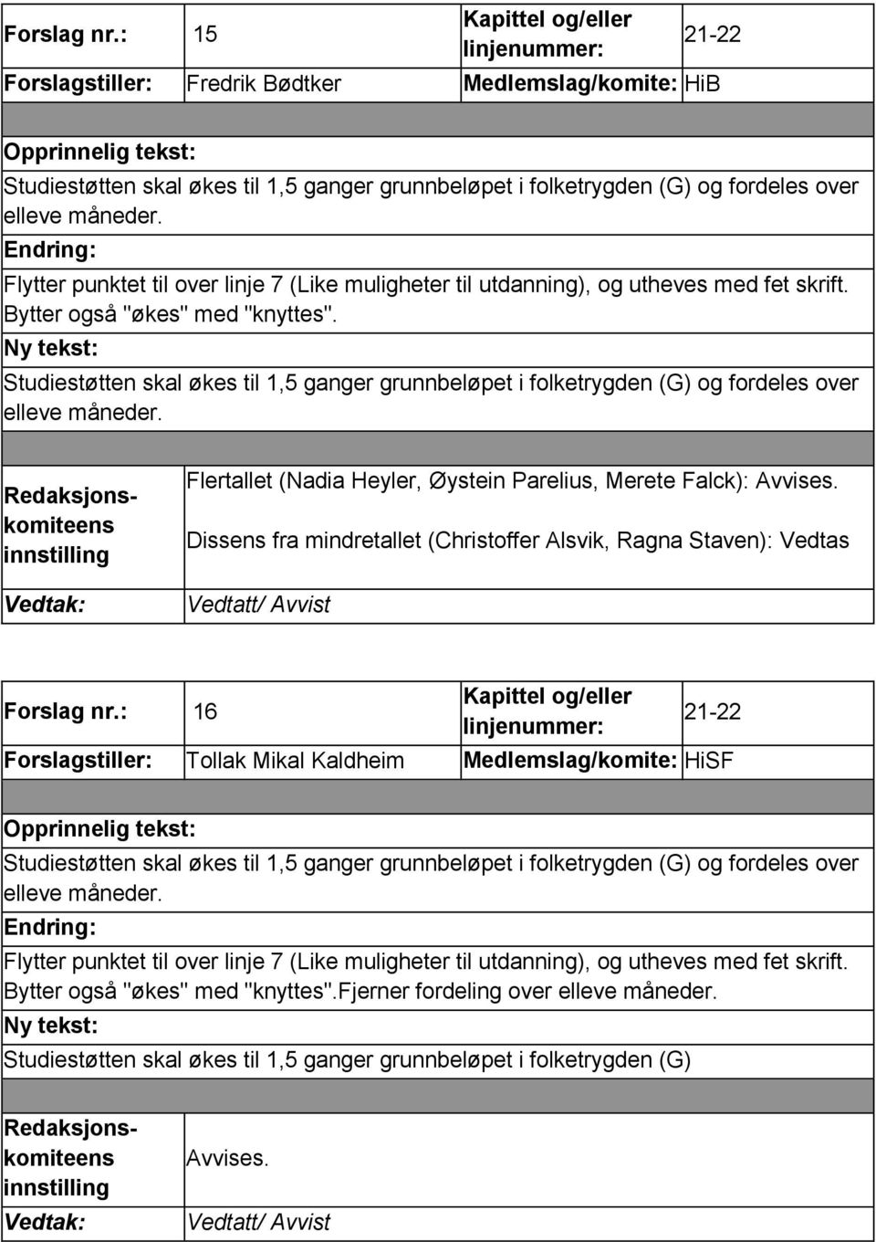 Studiestøtten skal økes til 1,5 ganger grunnbeløpet i folketrygden (G) og fordeles over elleve måneder.