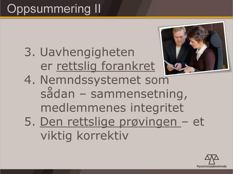 Nemndssystemet som sådan sammensetning,