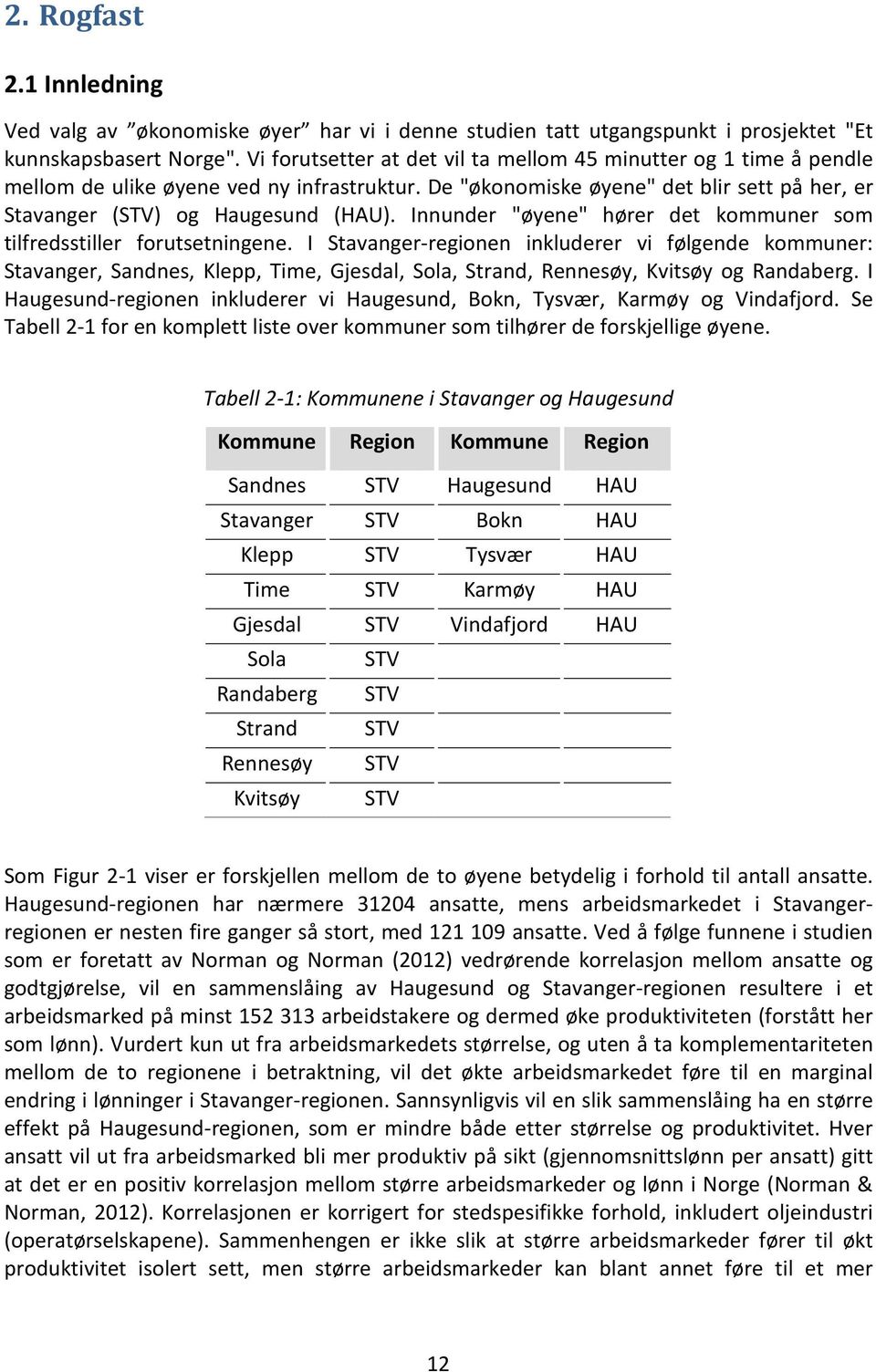 Innunder "øyene" hører det kommuner som tilfredsstiller forutsetningene.