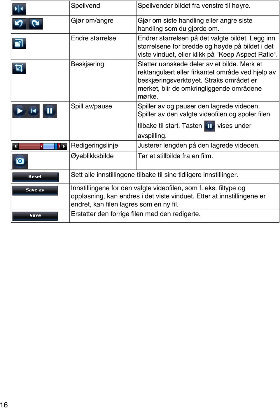 Legg inn størrelsene for bredde og høyde på bildet i det viste vinduet, eller klikk på "Keep Aspect Ratio". Sletter uønskede deler av et bilde.