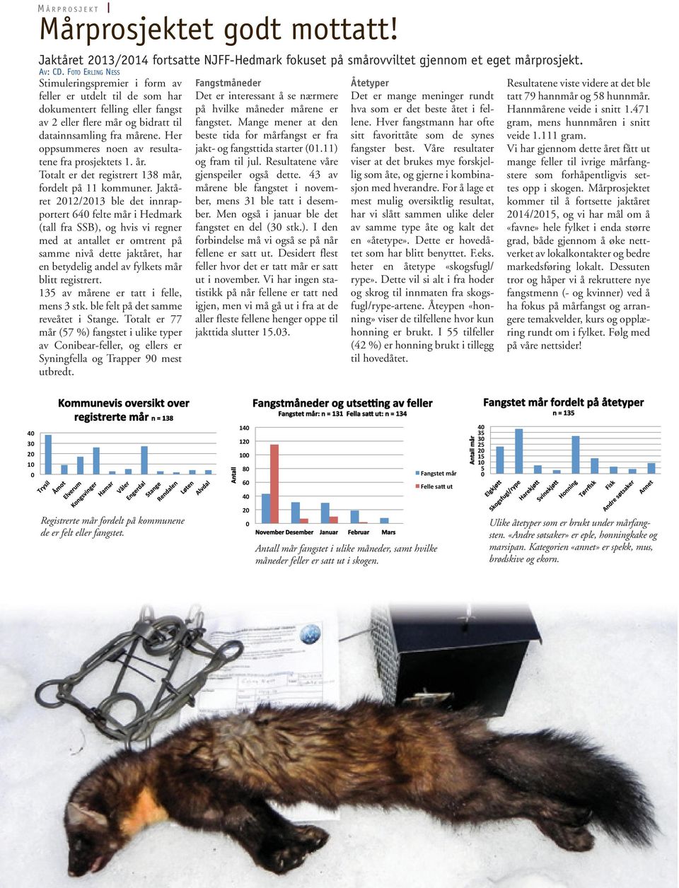 flere mår og bidratt til fangstet. Mange mener at den datainnsamling fra mårene. Her beste tida for mårfangst er fra oppsummeres noen av resultatene jakt- og fangsttida starter (01.