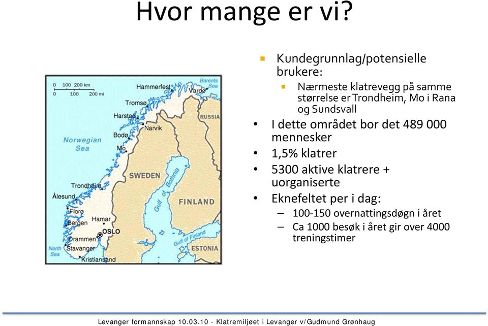 Trondheim, Mo i Rana og Sundsvall I dette området bor det 489 000 mennesker 1,5%