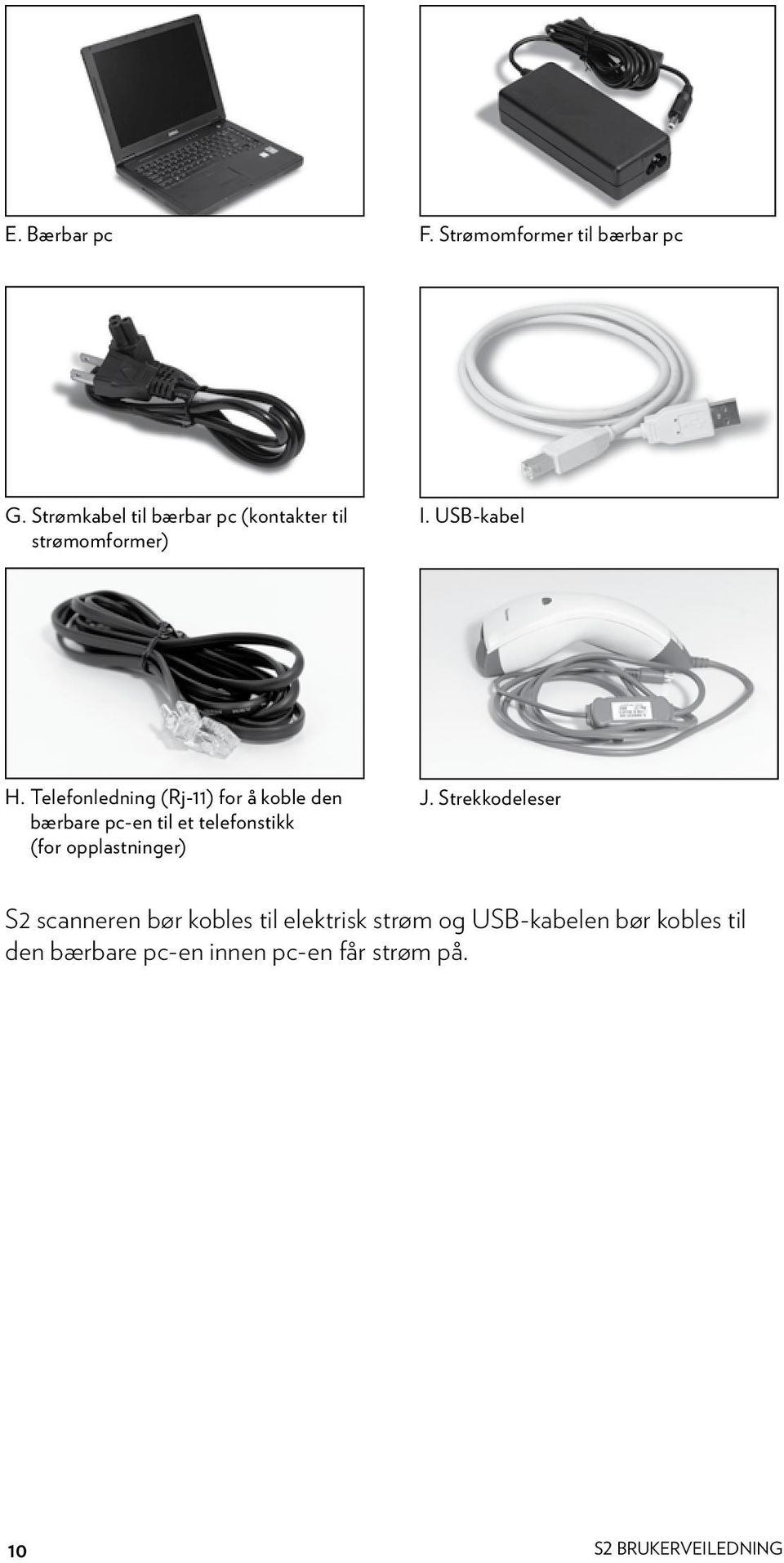 Telefonledning (Rj-11) for å koble den bærbare pc-en til et telefonstikk (for opplastninger)