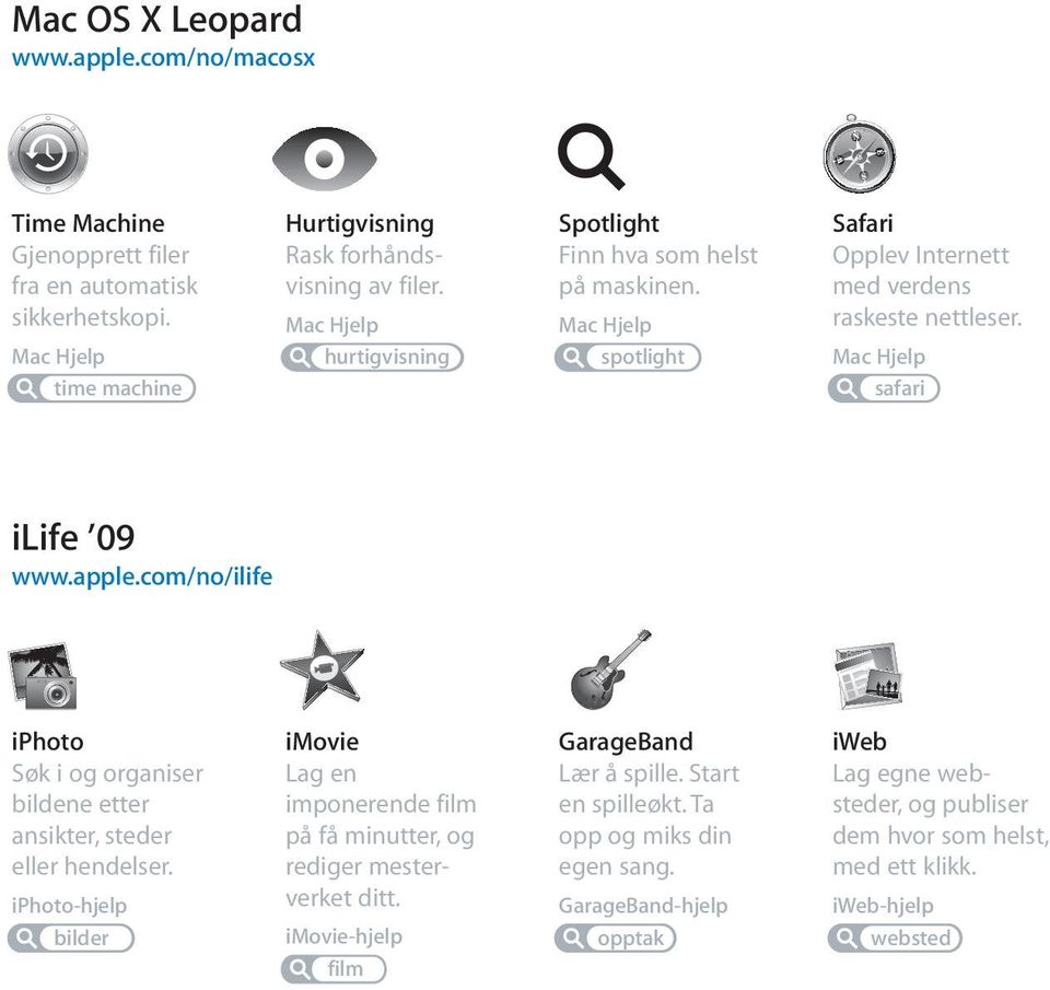 com/no/ilife iphoto Søk i og organiser bildene etter ansikter, steder eller hendelser. iphoto-hjelp bilder imovie Lag en imponerende film på få minutter, og rediger mesterverket ditt.