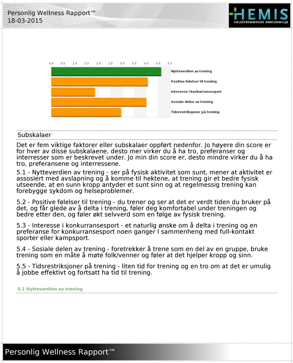 Jo min din score er, desto mindre virker du å ha tro, preferansene og interressene. 5.