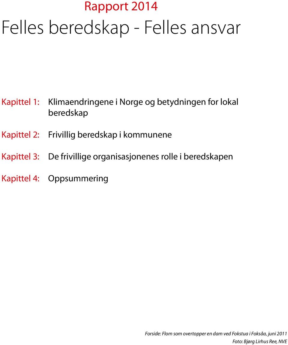 beredskap i kommunene De frivillige organisasjonenes rolle i beredskapen Oppsummering