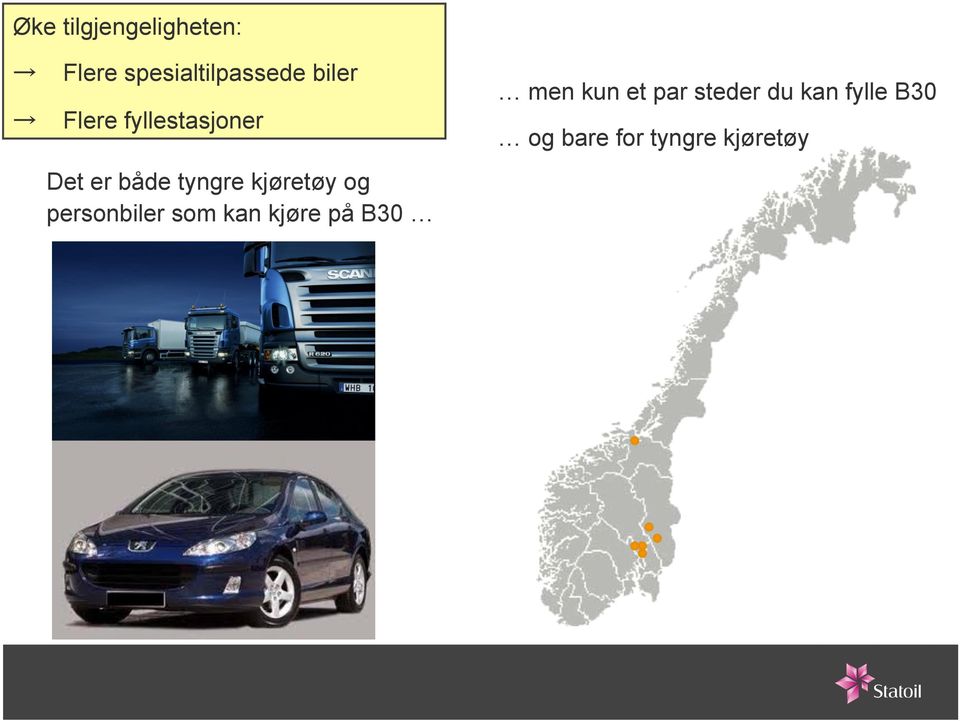 kjøretøy og personbiler som kan kjøre på B30 men