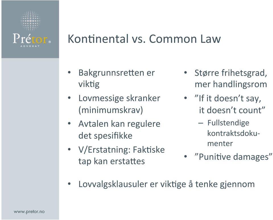 regulere det spesifikke V/Erstatning: Fak]ske tap kan erstaqes Større