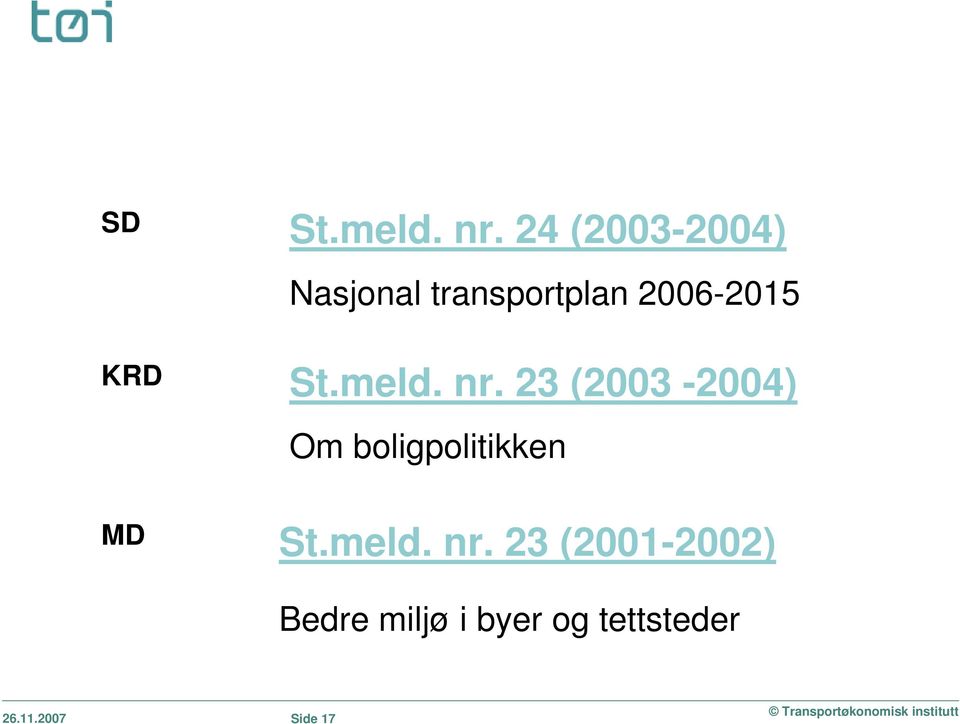 KRD St.meld. nr.