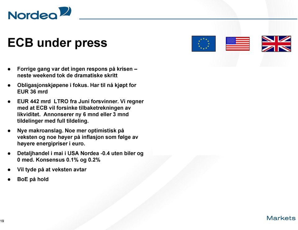 Annonserer ny 6 mnd eller 3 mnd tildelinger med full tildeling. Nye makroanslag.