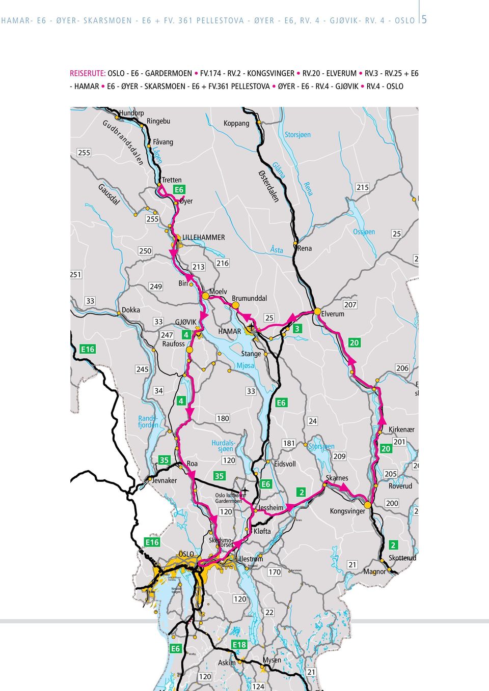 361 Pellestova Øyer - E6 - Rv.4 - Gjøvik Rv.