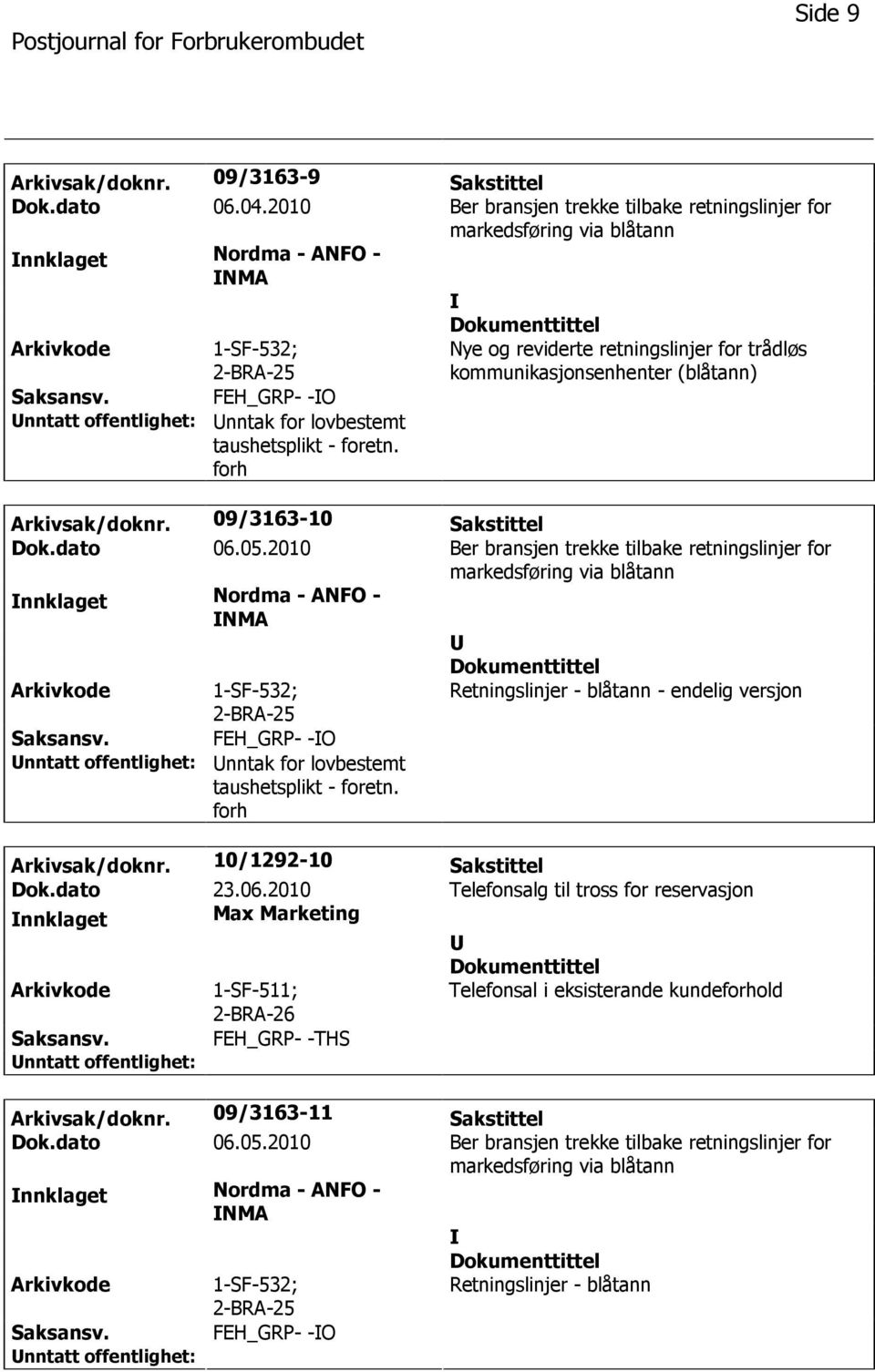 Arkivsak/doknr. 09/3163-10 Sakstittel Dok.dato 06.05.