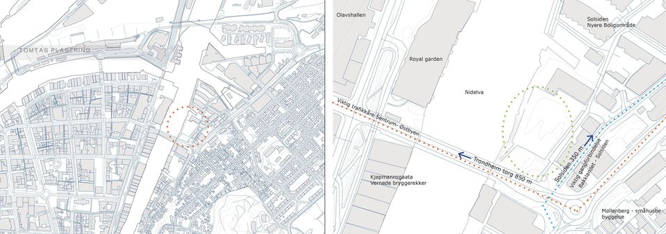 Vernede bryggerekker Trondheim torg 850 m Solsiden 350 m