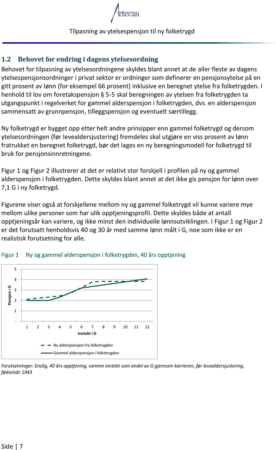 definerer en pensjonsytelse på en gitt prosent av lønn (for eksempel 66 prosent) inklusive en beregnet ytelse fra folketrygden.