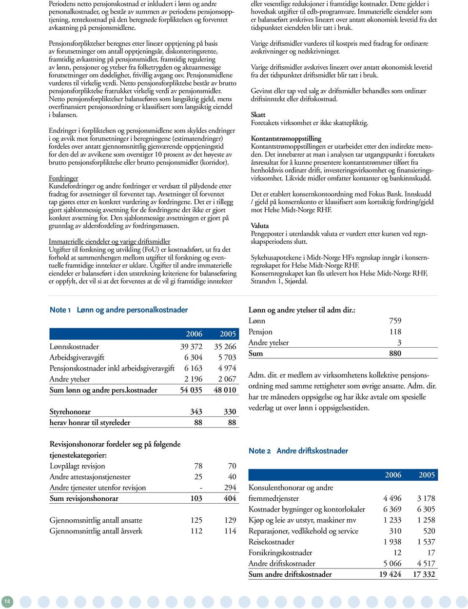 Pensjonsforpliktelser beregnes etter lineær opptjening på basis av forutsetninger om antall opptjeningsår, diskonteringsrente, framtidig avkastning på pensjonsmidler, framtidig regulering av lønn,