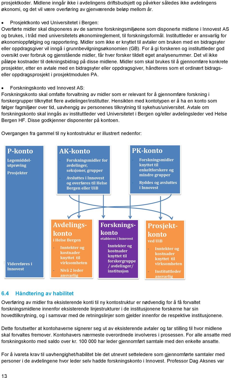 til forskningsformål. Instituttleder er ansvarlig for økonomioppfølging og rapportering.