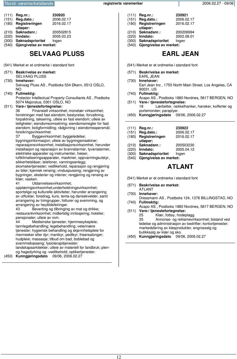 monetær virksomhet; forretninger med fast eiendom; bestyrelse, forvaltning, forpaktning, taksering, utleie av fast eiendom; utleie av leiligheter; eiendomsomsetning; eiendomsmegler for fast eiendom;