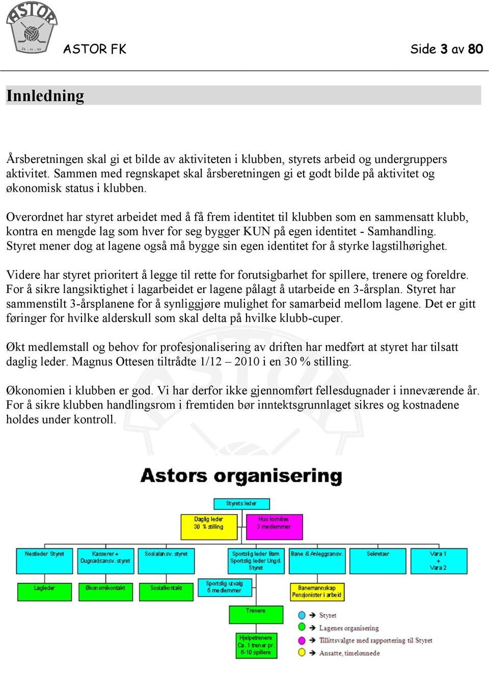 Overordnet har styret arbeidet med å få frem identitet til klubben som en sammensatt klubb, kontra en mengde lag som hver for seg bygger KUN på egen identitet - Samhandling.