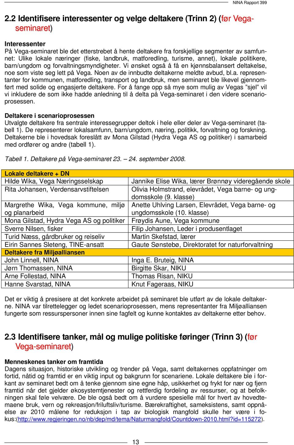 Vi ønsket også å få en kjønnsbalansert deltakelse, noe som viste seg lett på Vega. Noen av de innbudte deltakerne meldte avbud, bl.a. representanter for kommunen, matforedling, transport og landbruk, men seminaret ble likevel gjennomført med solide og engasjerte deltakere.