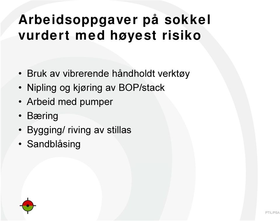 Nipling og kjøring av BOP/stack Arbeid med