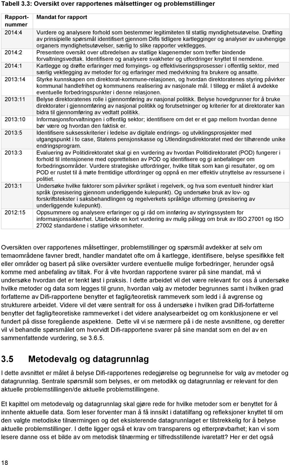 2014:2 Presentere oversikt over utbredelsen av statlige klagenemder som treffer bindende forvaltningsvedtak. Identifisere og analysere svakheter og utfordringer knyttet til nemdene.