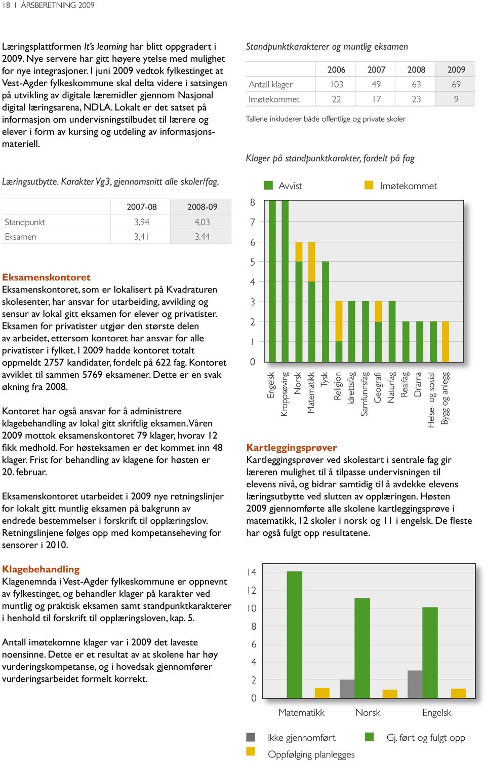 Lokalt er det satset på informasjon om undervisningstilbudet til lærere og elever i form av kursing og utdeling av informasjonsmateriell.