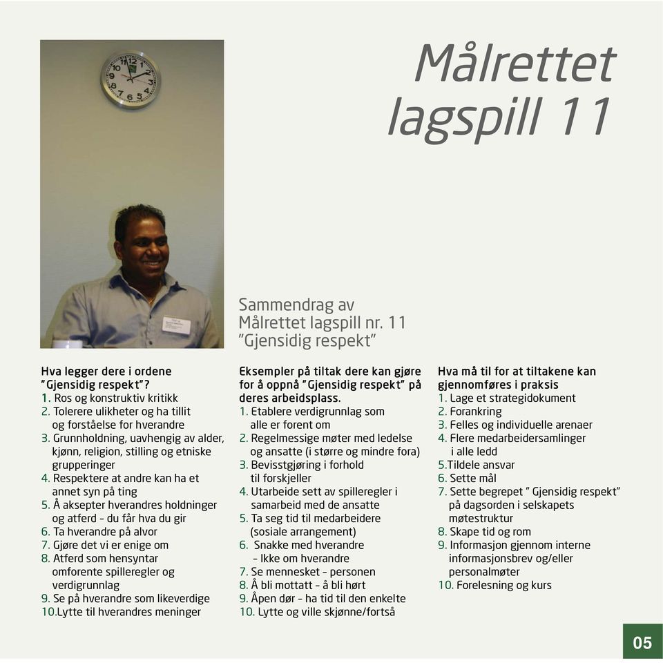 Respektere at andre kan ha et annet syn på ting 5. Å aksepter hverandres holdninger og atferd du får hva du gir 6. Ta hverandre på alvor 7. Gjøre det vi er enige om 8.