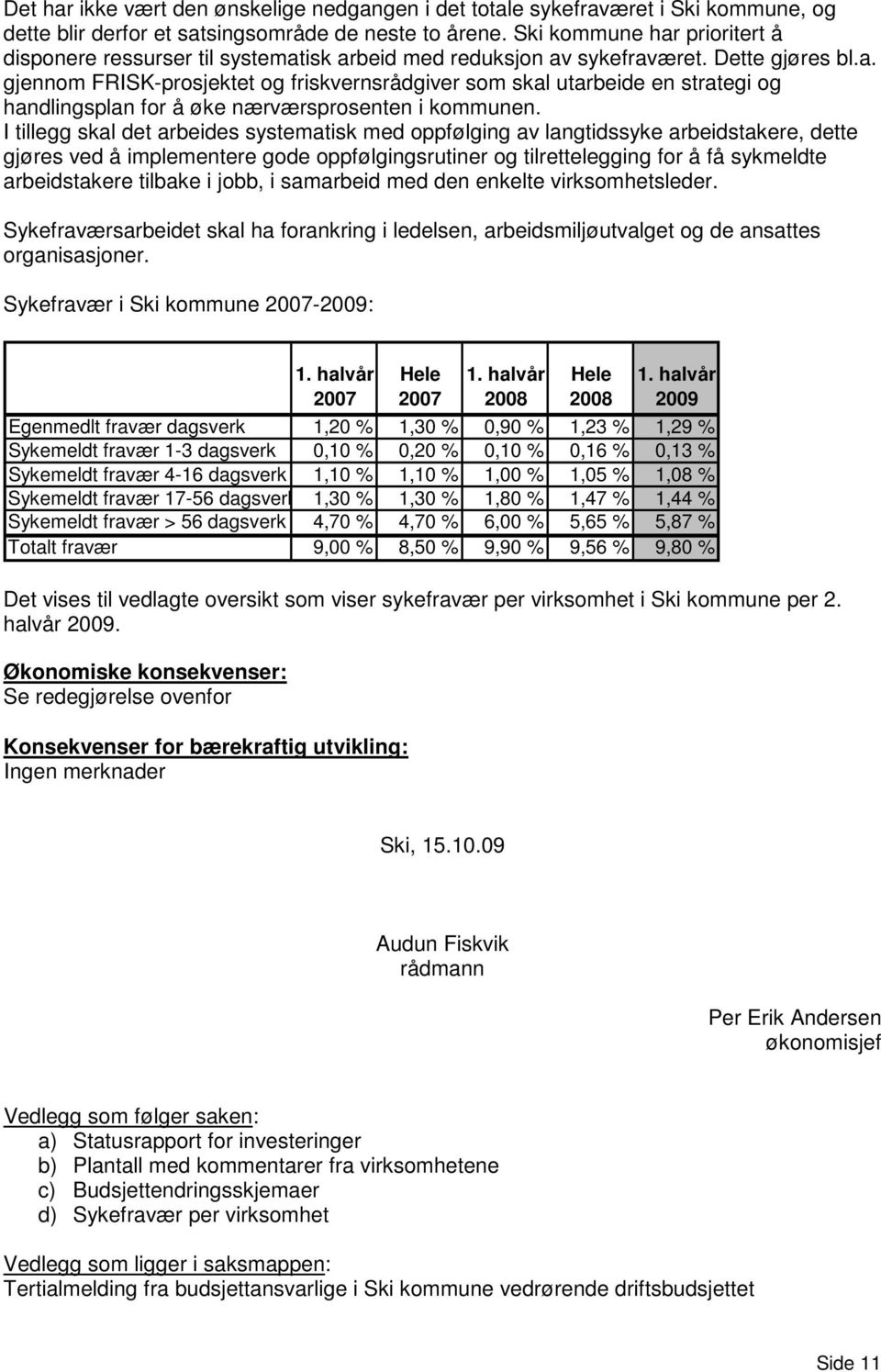 I tillegg skal det arbeides systematisk med oppfølging av langtidssyke arbeidstakere, dette gjøres ved å implementere gode oppfølgingsrutiner og tilrettelegging for å få sykmeldte arbeidstakere