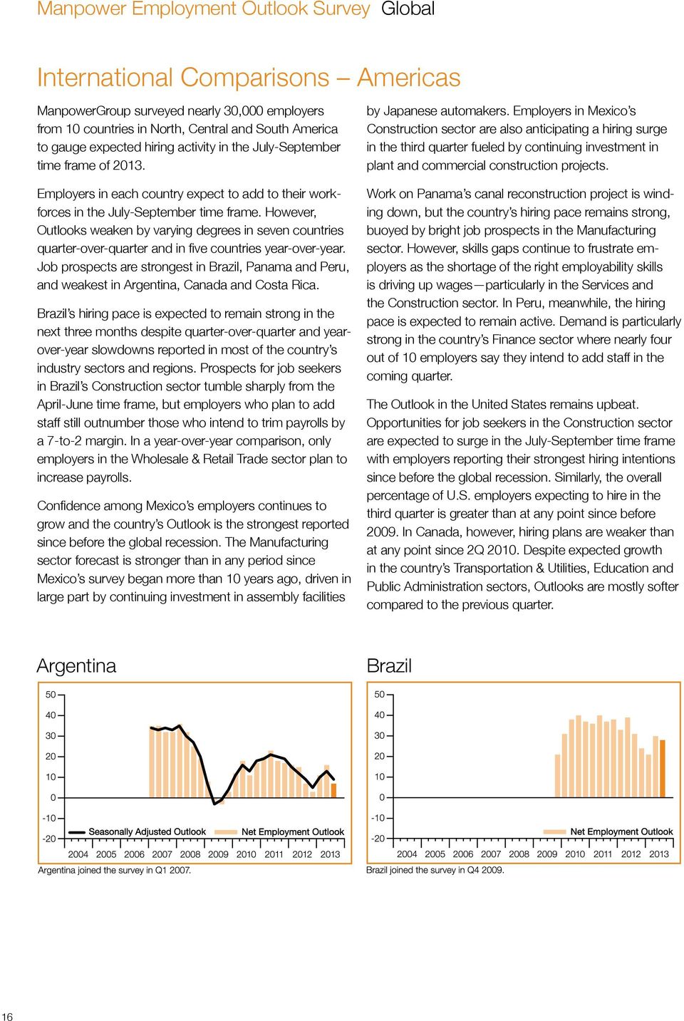 However, Outlooks weaken by varying degrees in seven countries quarter-over-quarter and in five countries year-over-year.