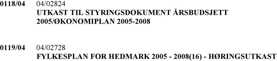2005/ØKONOMIPLAN 2005-2008 0119/04