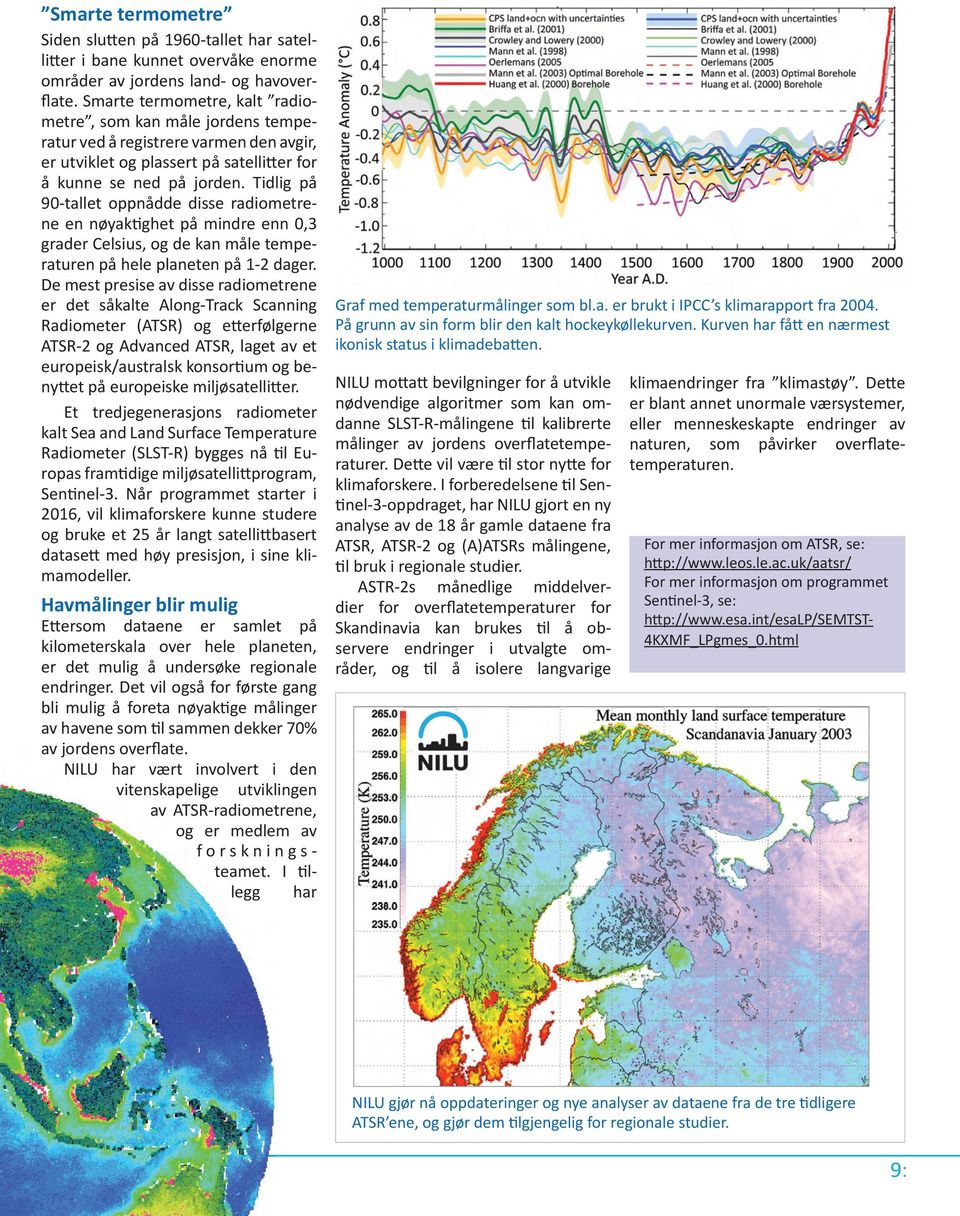 Tidlig på 90-tallet oppnådde disse radiometrene en nøyaktighet på mindre enn 0,3 grader Celsius, og de kan måle temperaturen på hele planeten på 1-2 dager.