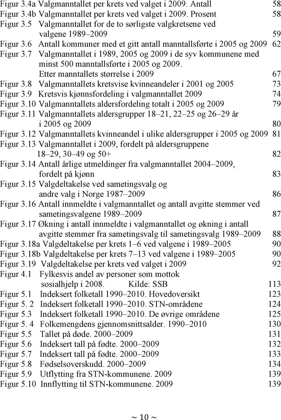 7 Valgmanntallet i 1989, 2005 og 2009 i de syv kommunene med minst 500 manntallsførte i 2005 og 2009. Etter manntallets størrelse i 2009 67 Figur 3.