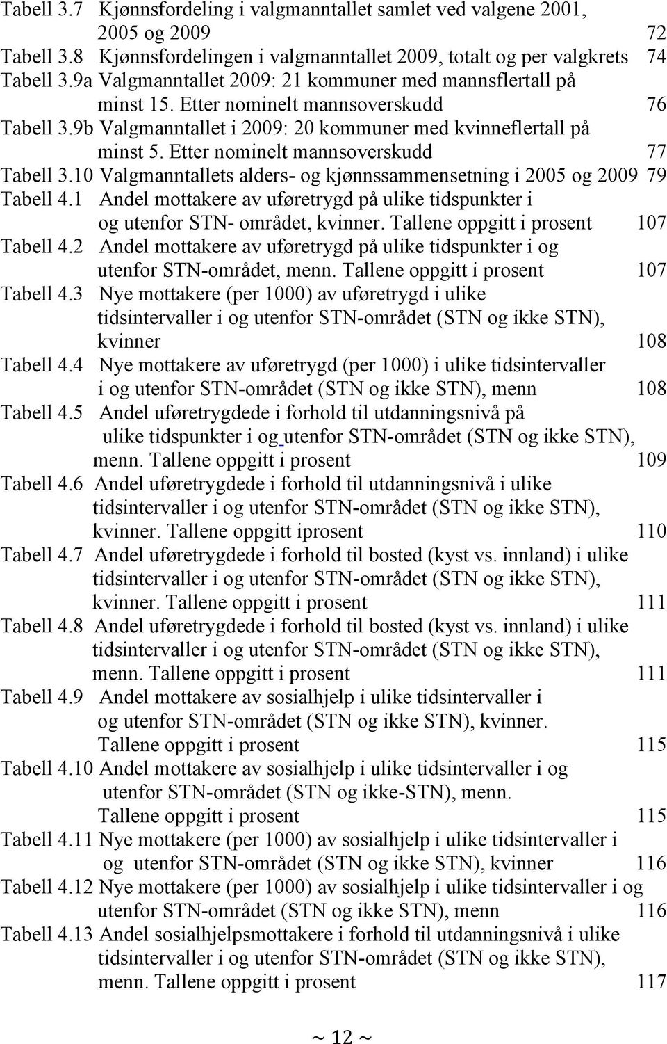 Etter nominelt mannsoverskudd 77 Tabell 3.10 Valgmanntallets alders- og kjønnssammensetning i 2005 og 2009 79 Tabell 4.