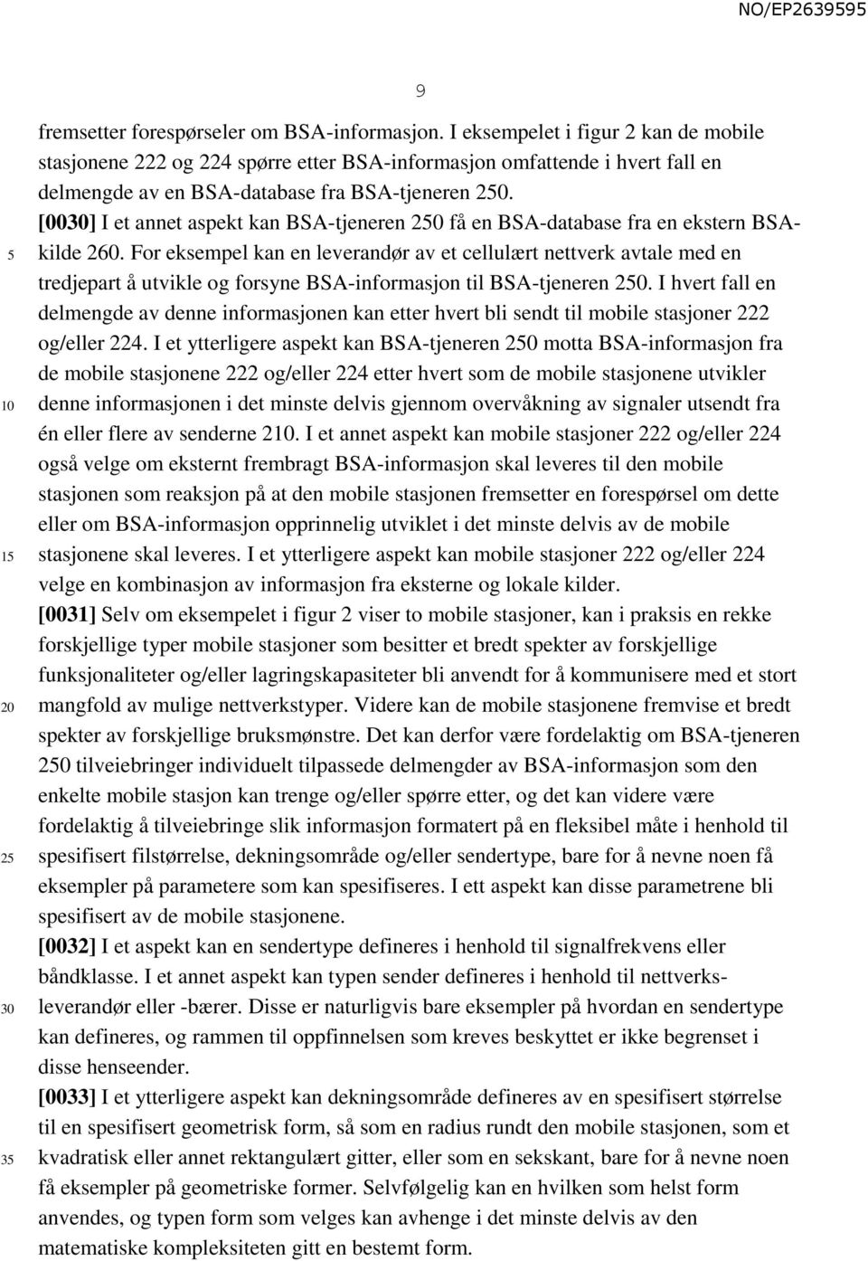 [00] I et annet aspekt kan BSA-tjeneren 0 få en BSA-database fra en ekstern BSAkilde 260.