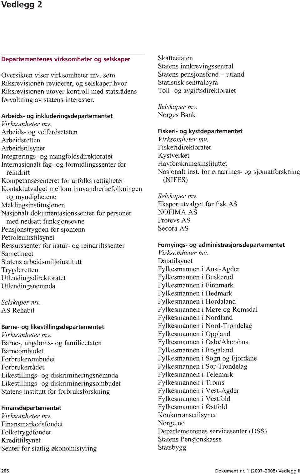 Arbeids- og inkluderingsdepartementet Arbeids- og velferdsetaten Arbeidsretten Arbeidstilsynet Integrerings- og mangfoldsdirektoratet Internasjonalt fag- og formidlingssenter for reindrift