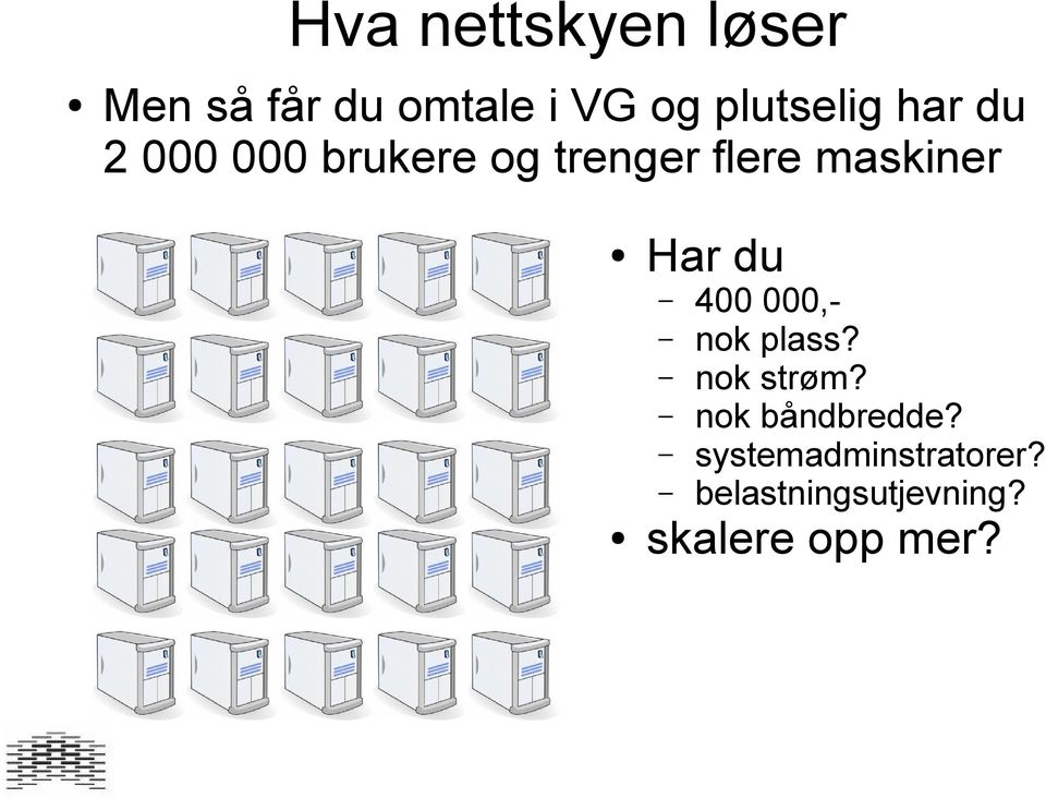 maskiner Har du 400 000,- nok plass? nok strøm?