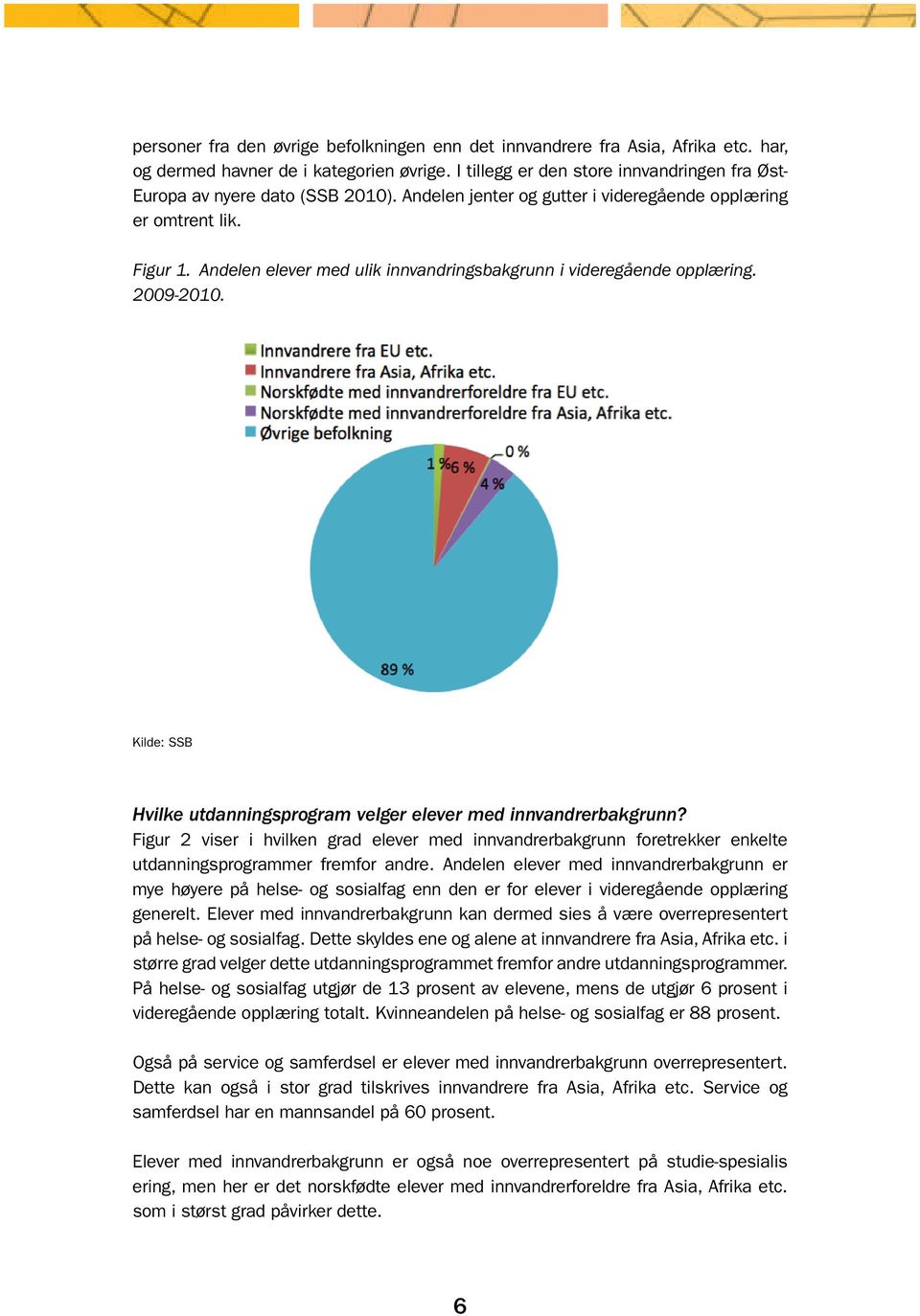 Andelen elever med ulik innvandringsbakgrunn i videregående opplæring. 2009-2010. Hvilke utdanningsprogram velger elever med innvandrerbakgrunn?