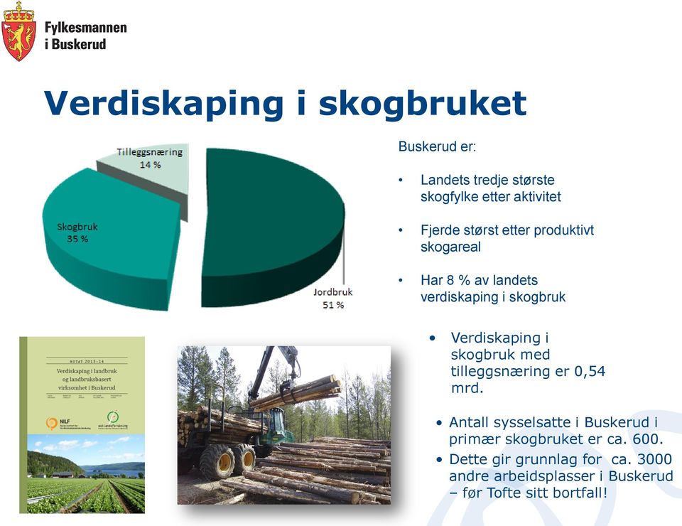 skogbruk med tilleggsnæring er 0,54 mrd.