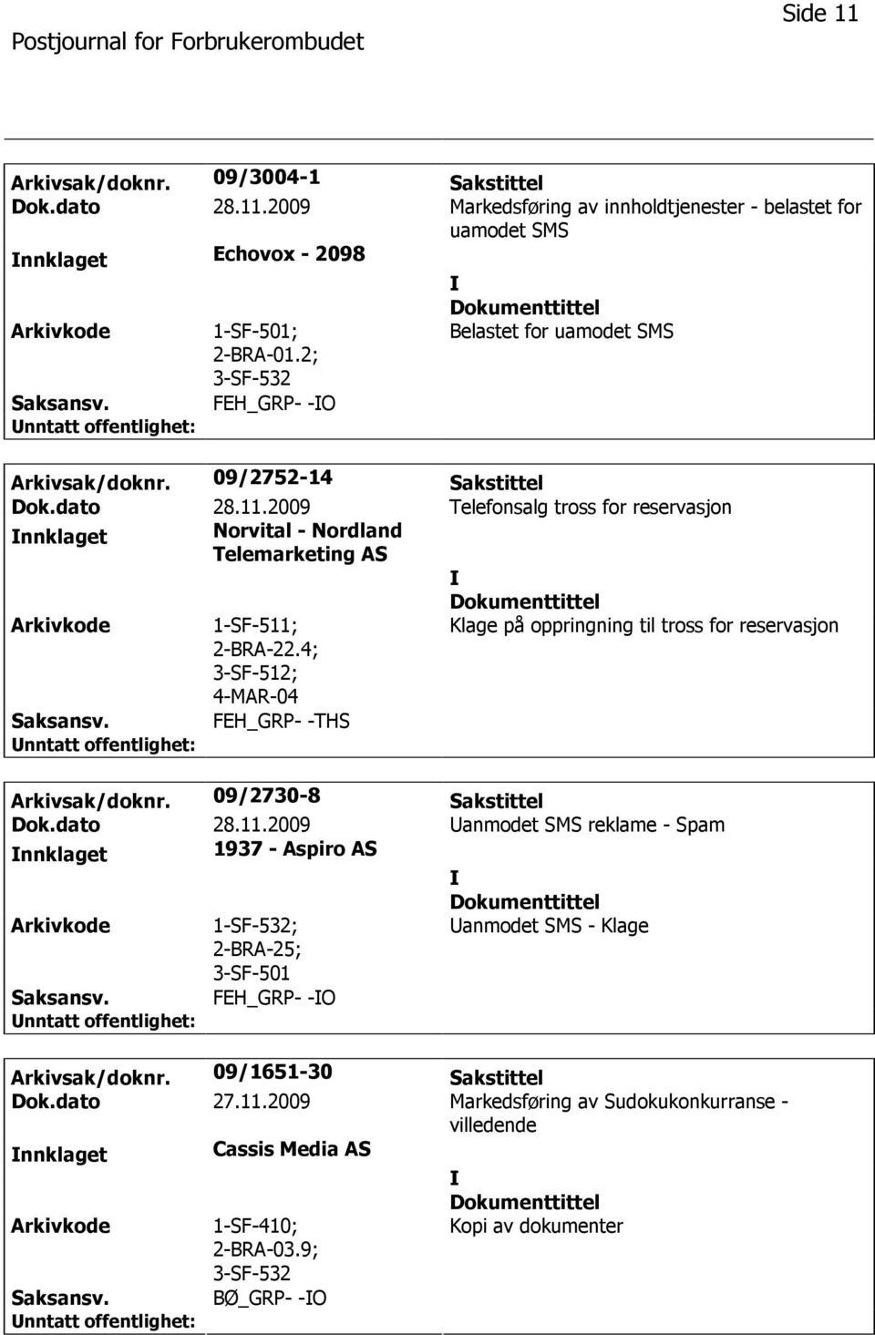 2009 Telefonsalg tross for reservasjon nnklaget Norvital - Nordland Telemarketing AS 1-SF-511; 2-BRA-22.