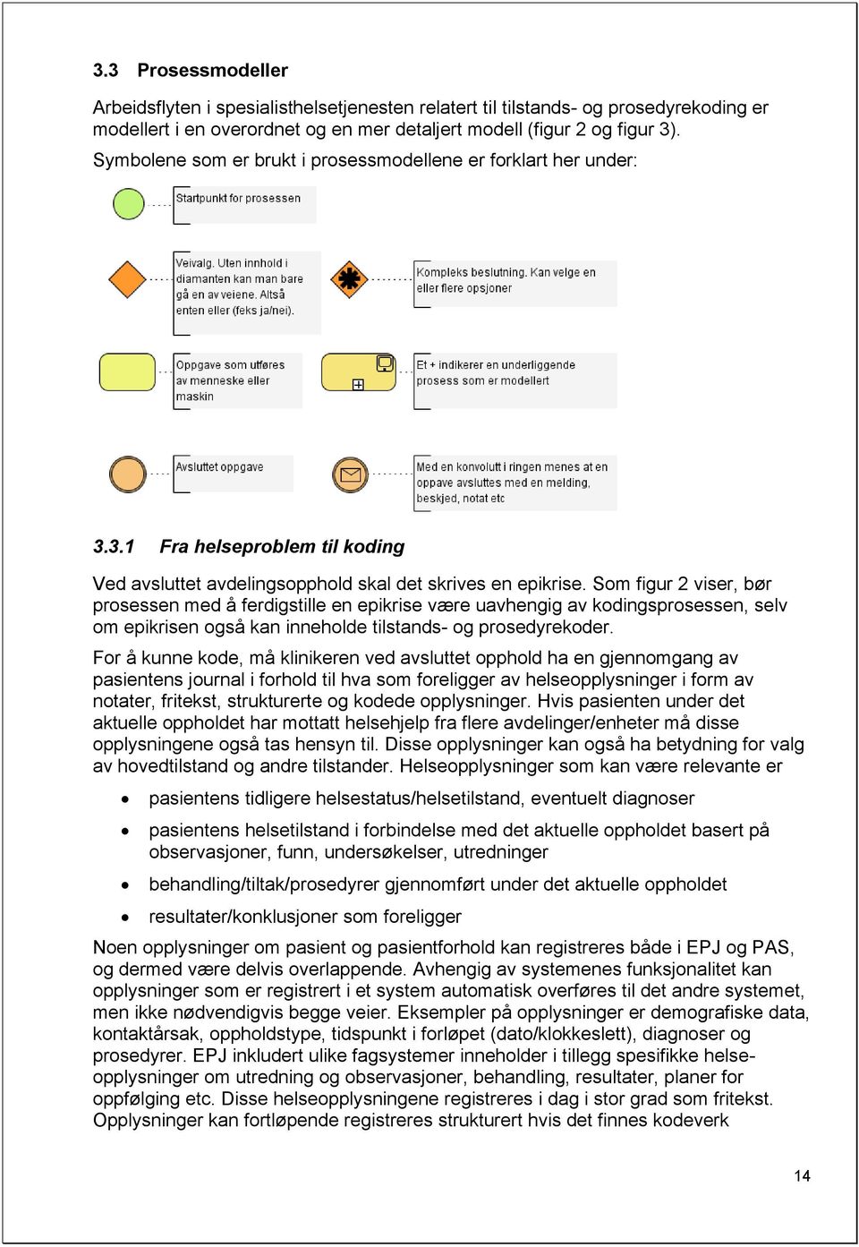 Som figur 2 viser, bør prosessen med å ferdigstille en epikrise være uavhengig av kodingsprosessen, selv om epikrisen også kan inneholde tilstands- og prosedyrekoder.