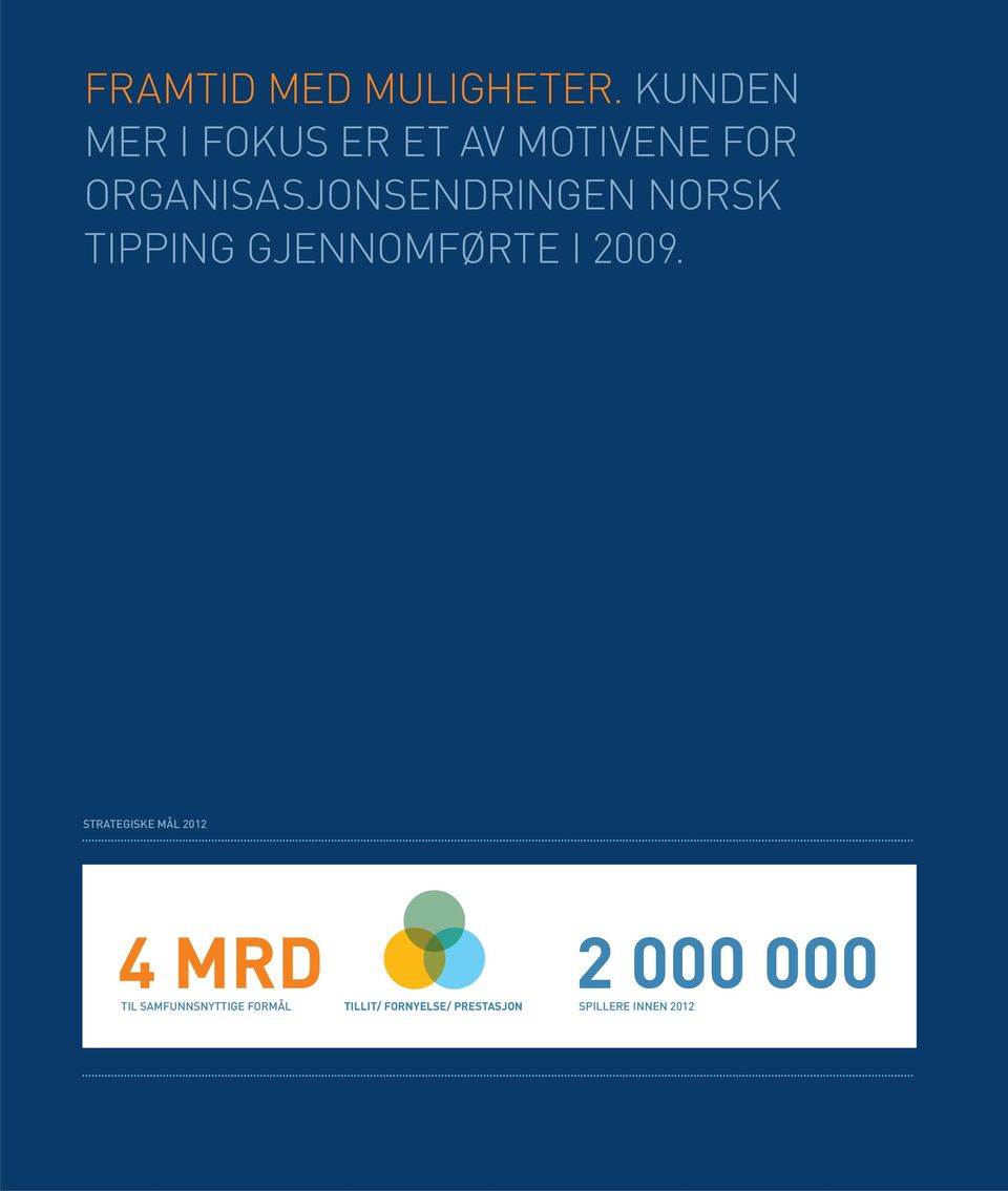 ORGANISASJONSENDRINGEN NORSK TIPPING GJENNOMFØRTE I 2009.