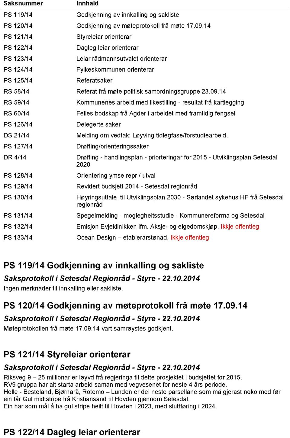 politisk samordningsgruppe 23.09.