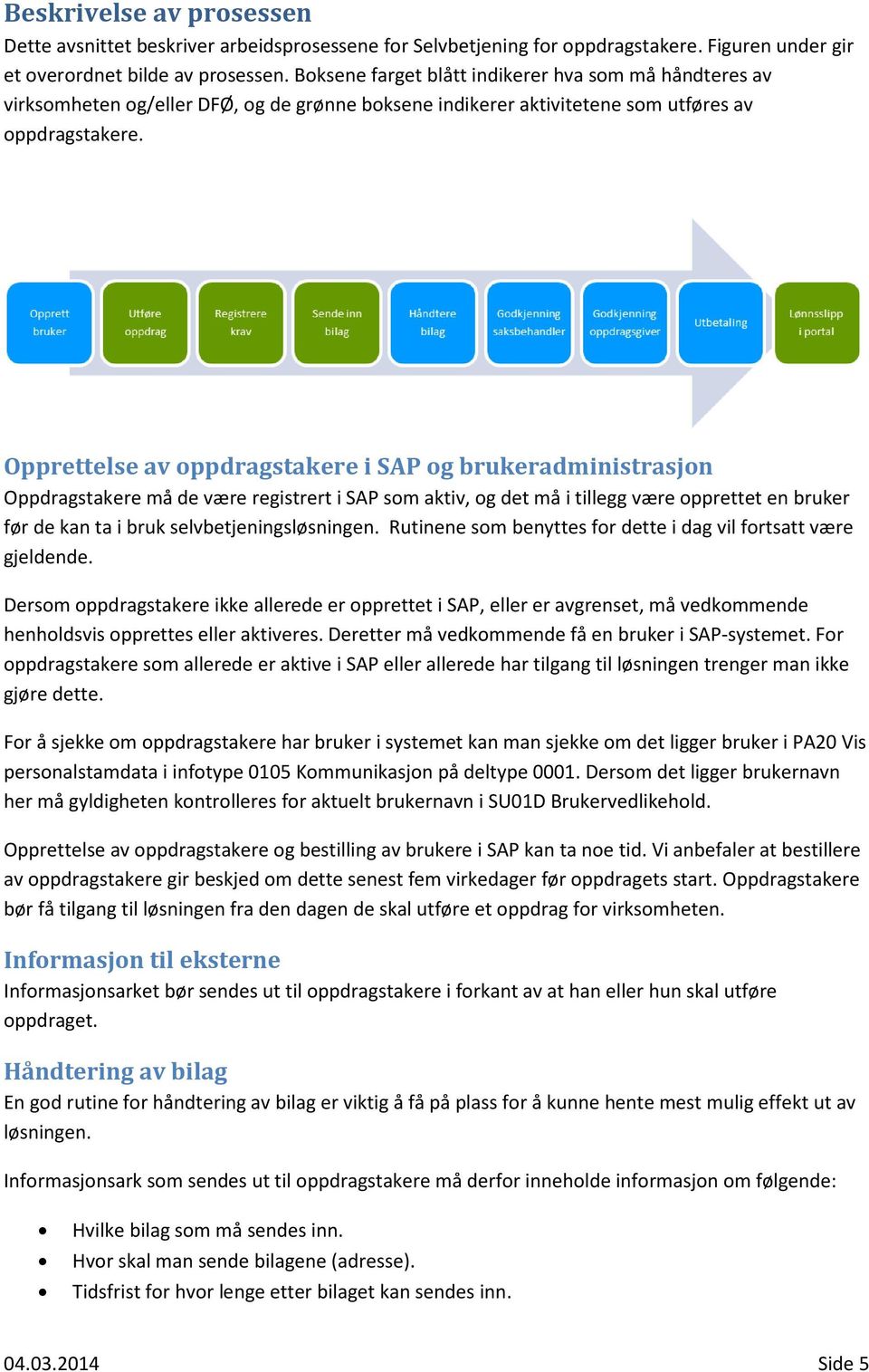 Opprettelse av oppdragstakere i SAP og brukeradministrasjon Oppdragstakere må de være registrert i SAP som aktiv, og det må i tillegg være opprettet en bruker før de kan ta i bruk