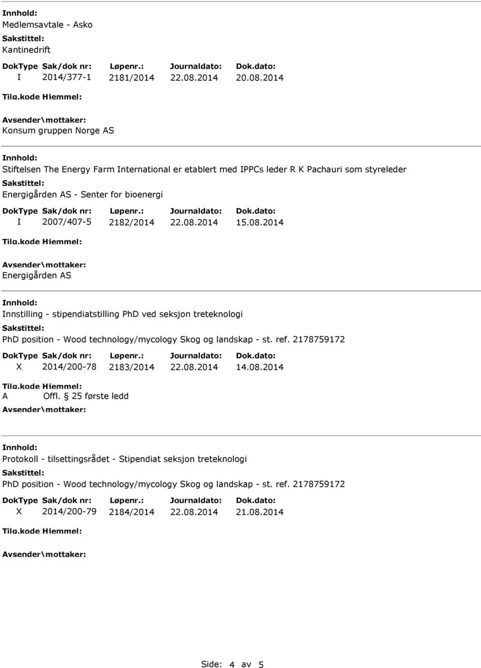 Energigården AS - Senter for bioenergi 2007/407-5 2182/2014 15.08.