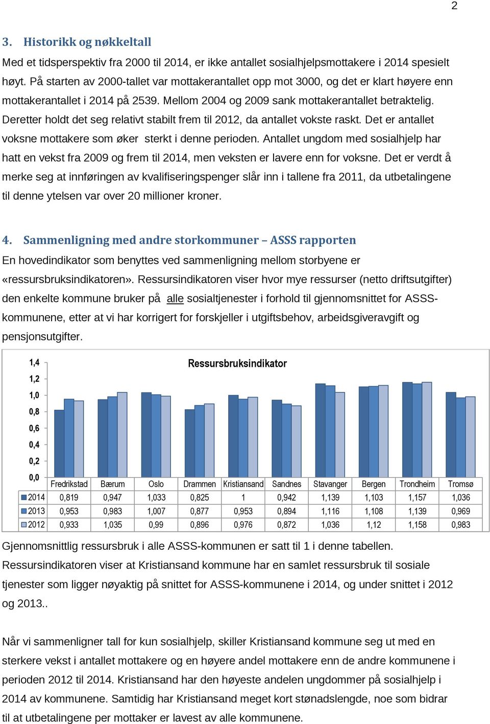 Deretter holdt det seg relativt stabilt frem til 2012, da antallet vokste raskt. Det er antallet voksne mottakere som øker sterkt i denne perioden.